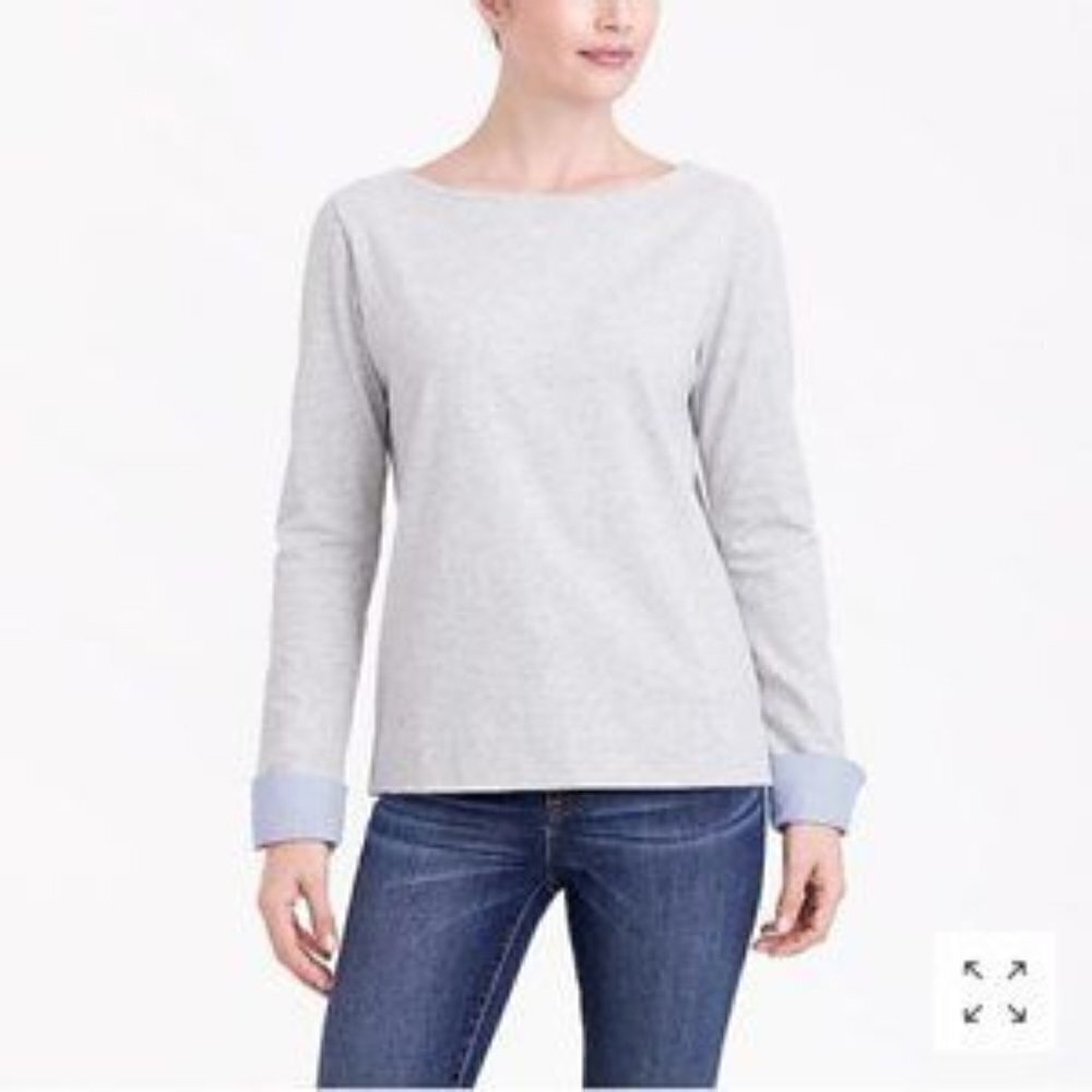 J.crew Gray Knit Top Size M